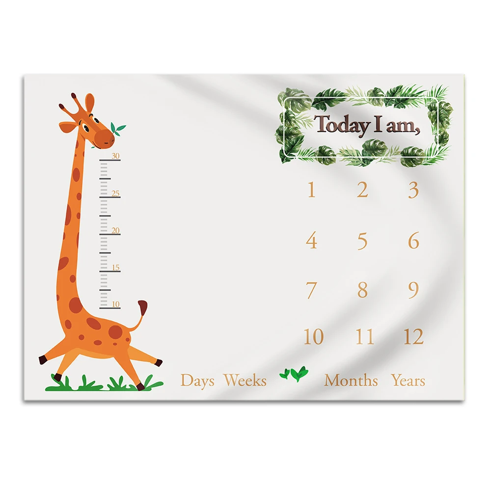 

Milestone baby Ginger Deer Month Birthday 3D Printed Microfiber rectangle Baby blanket Beach Towel for Adults Child Yoga Mat