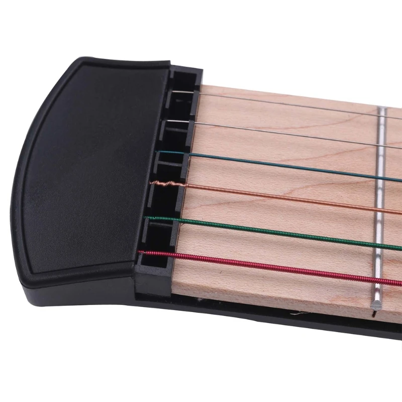 

Pocket Guitar Portable Guitar 6 String Practice Device Chord Finger Practice for Professional Beginners M68D