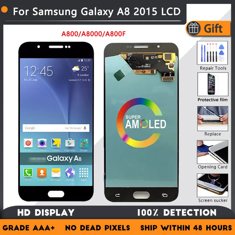 

5,7 ”Super AMOLED для Samsung Galaxy A8 2015, ЖК-дисплей SM-A8000 SM-A800F, сенсорный экран, дигитайзер в сборе, замена