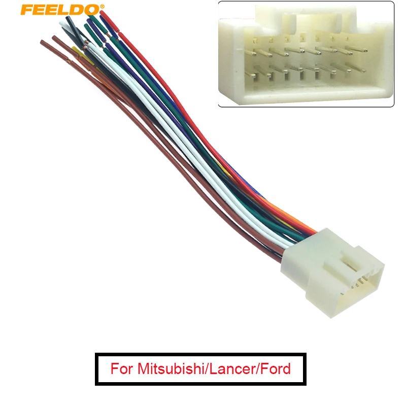 

FEELDO 5 шт. автомобильное стерео радио 16Pin провод жгут для Mitsubishi/Lancer/Ford соответствующие установки послепродажное стерео устройство #1578