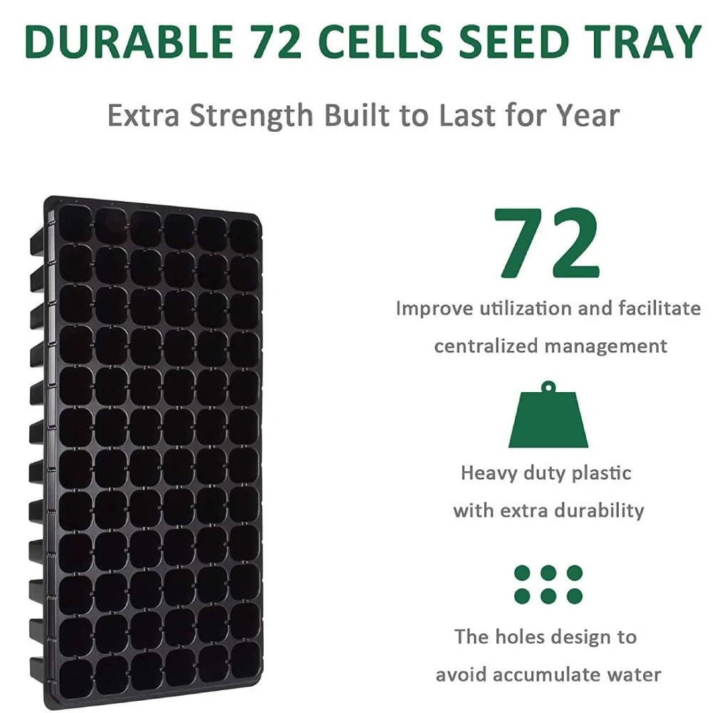 AMKOY 5/10pcs 32/72/105 Cells Seedling Starter Tray Extra Strength Seed Germination Plant Flower Pots Nursery Grow Box Garden | Дом и сад