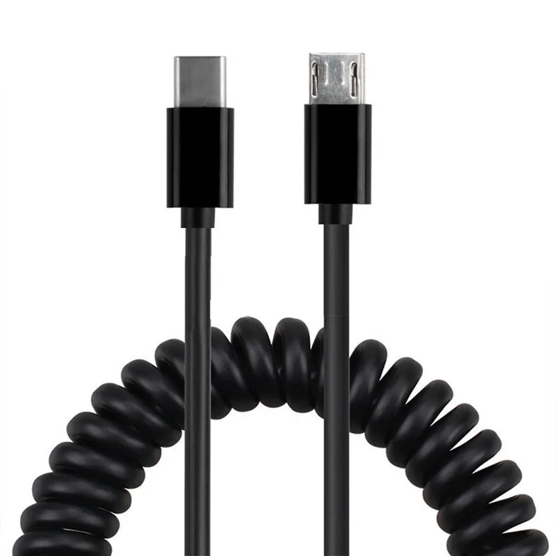 Телескопический кабель для передачи данных с разъемом USB-C типа C папа на мини-usb