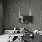 Современная 3D замшевая настенная бумага, домашний декор, нетканый фон для спальни, гостиной, рулон синего серого кофе