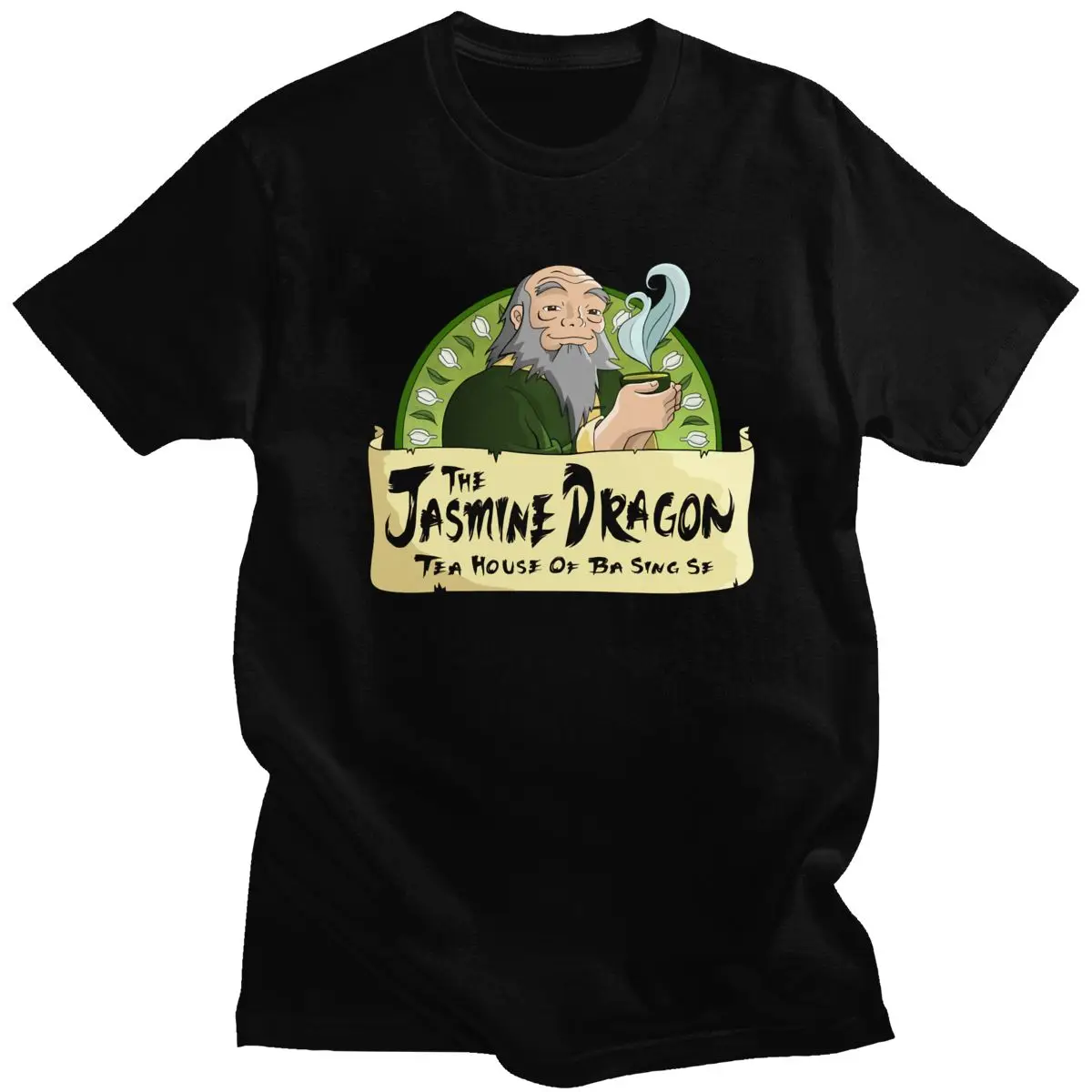 Мужская хлопковая футболка Funny The Jasmine Dragon Tea House Юмористическая с круглым вырезом