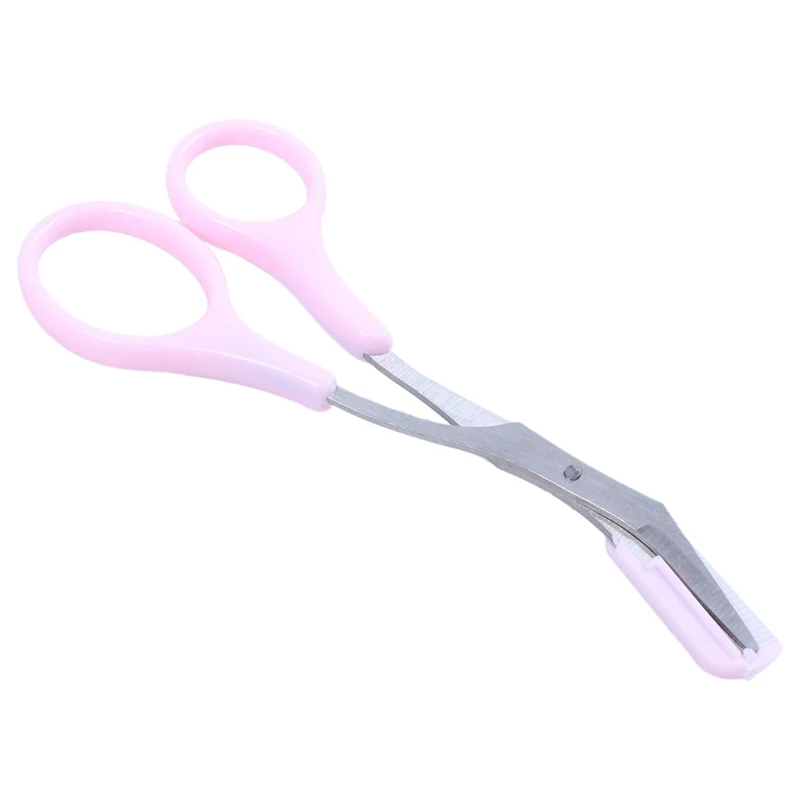 Косметический инструмент для бровей Shaping Cut Scissors w гребень розовый серебряный тон