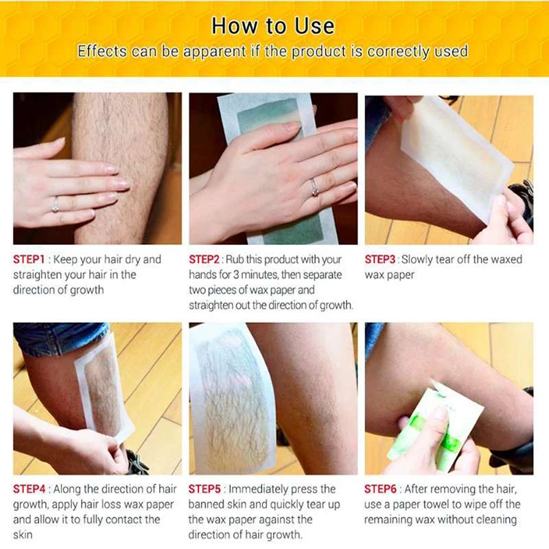 Восковые полоски для депиляции профессиональные двухсторонние из натурального