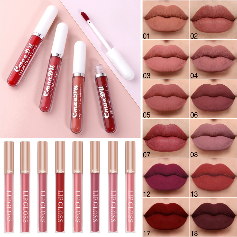 

2pcs/set Waterproof Velvet Matte Lipsticks Lip Gloss Mosturizing Long Lasting Pencil Makeup Cosmetics Lip Tint Pen for Women