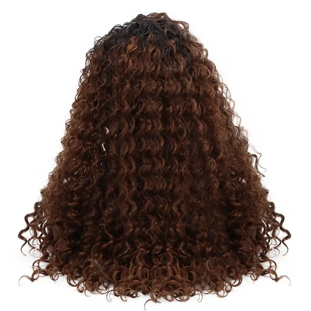 HPLS001-2 2" длинные вьющиеся 613# блонд АФРО Синтетические волосы парики 15" x 4," передние кружева богемные натуральные части африканские парики для черных женщин - Цвет: HPLS001-2