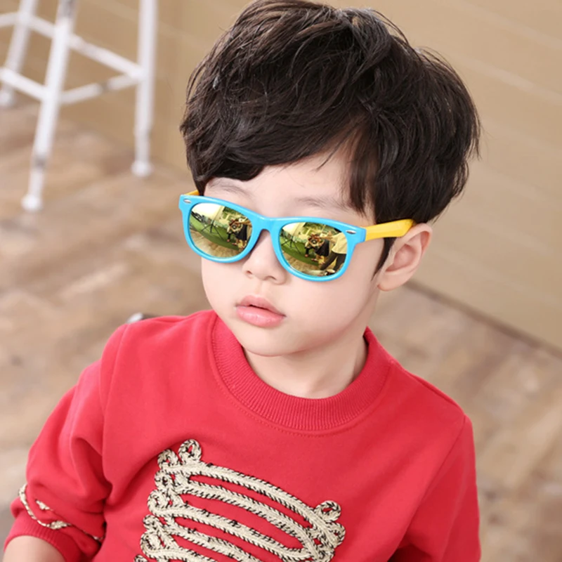 Квадратные детские солнцезащитные очки поляризационные для детей в винтажном