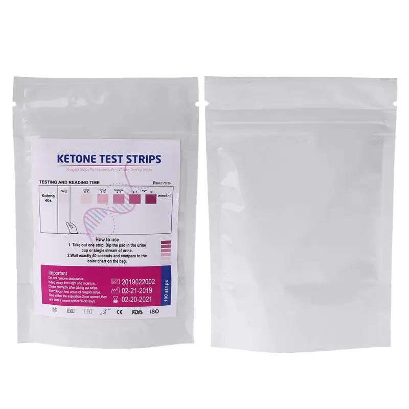 

1 Set 100pcs URS-1K Test Strips Ketone Reagent Testing Urine Anti-vc Urinalysis Home Ketosis Tests Analysis Professional Fast Te