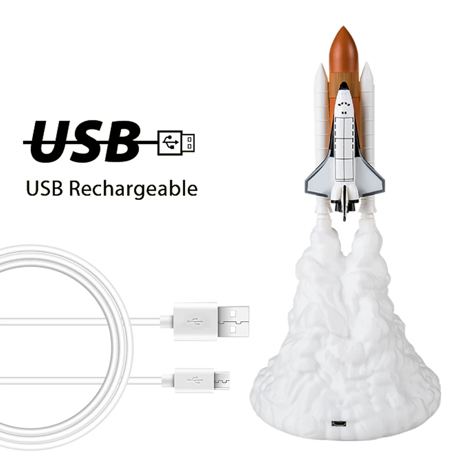 Лампа Luminaria с 3D рисунком Луны Космический Шаттл ночсветильник USB зарядкой новинка