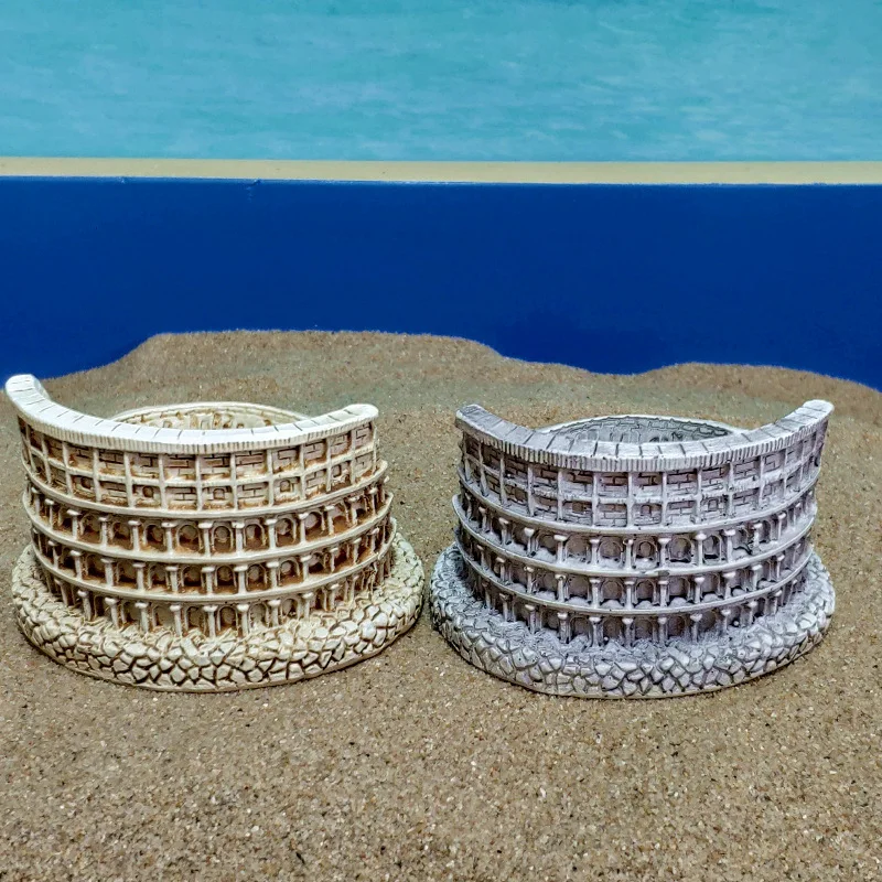 Simulation Ancient Rome Colosseum Resin Mini Statue Sand Table Building Desktop Decoration Classical Architecture Sculpture | Дом и сад