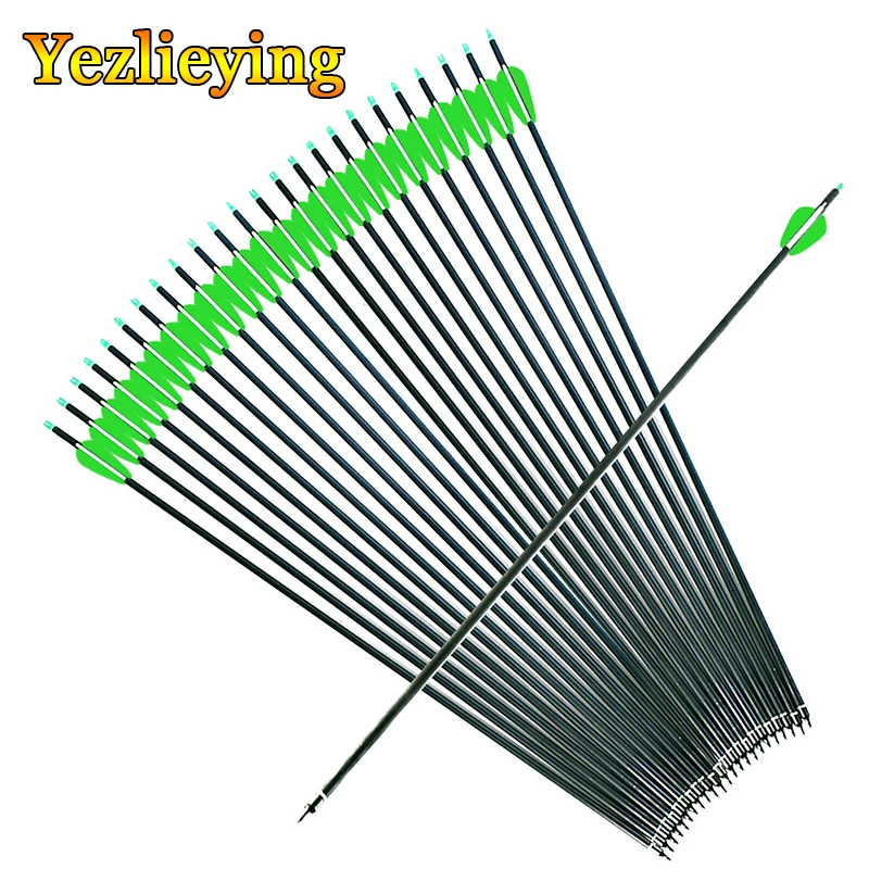 6/12pcs Hunting Compound & Recurve Bow Archery 30 inch Spine500 Carbon Arrow Bolts with Replaceable Arrowhead | Спорт и