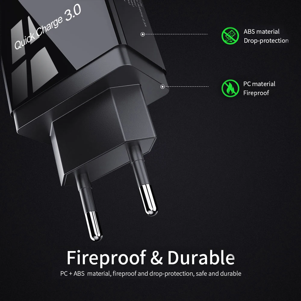 Олаф Quick Charge 3,0 USB зарядное устройство QC3.0 Turbo Быстрая зарядка EU/US/UK зарядное устройство адаптер для iPhone samsung Xiaomi