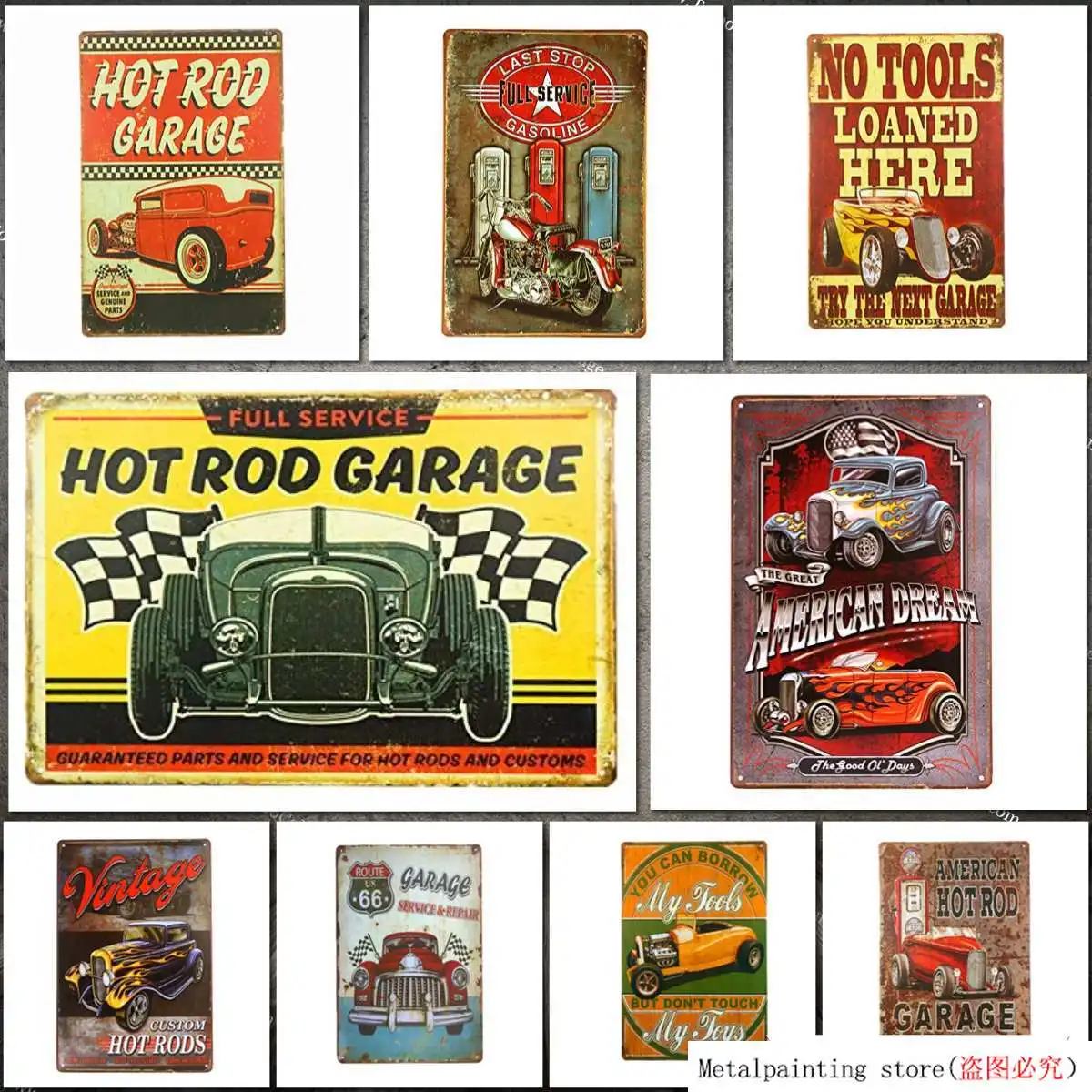 Dingleiever полный Услуги Hot Rod Garage Олово картина металлические номерные знаки