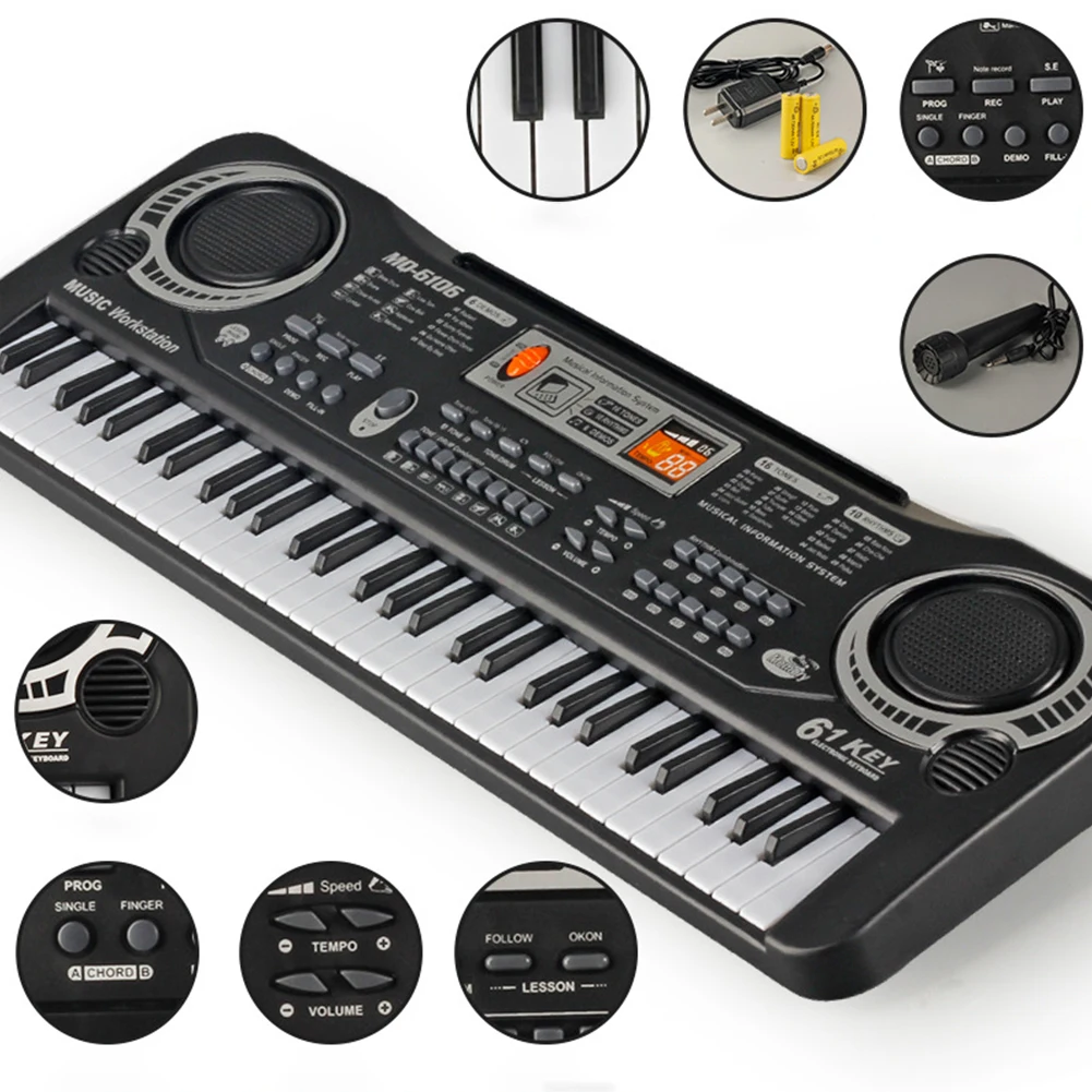 61 Ключ плавный край регулируемое прослушивание встроенный динамик мини-клавиши