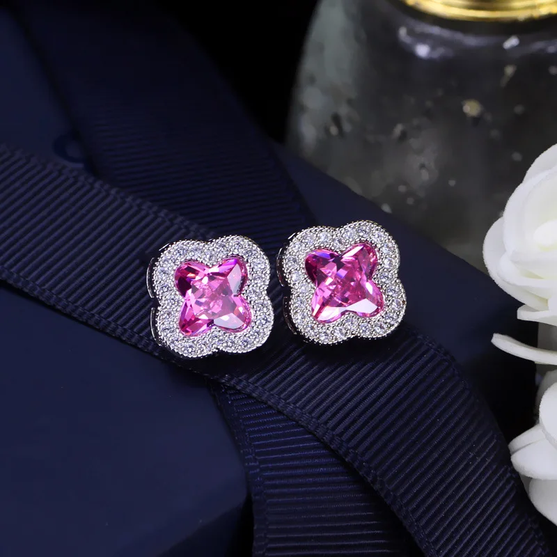 

2020 New Luxury Leaf Ear Stud 925 Sterling Silver Earrings for Women Anniversary Gift Jewelry Stud Earrings AAA Zirconia