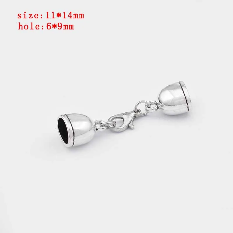 33 5 sets Zinc Alloy Clasp Lobster Clasps Hook End Caps Connectors For 5/6/7/8/10mm Leather Cord Bracelet Necklace Jewelry Making - Цвет: 33