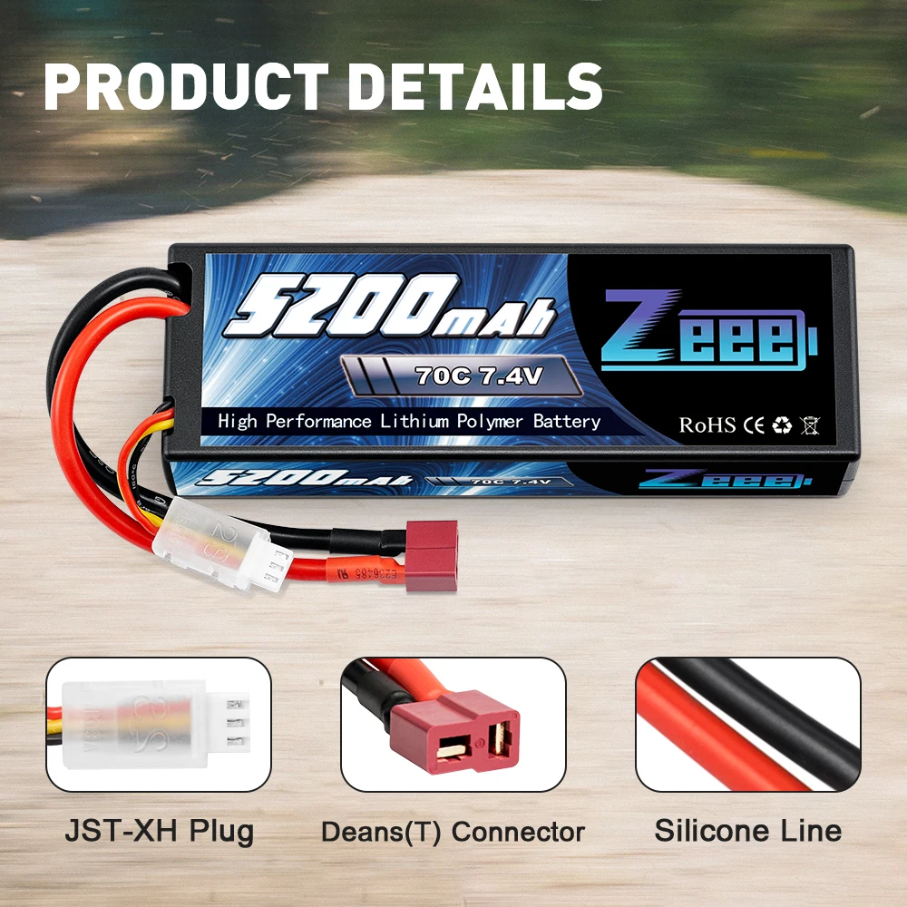 zeee 2s lipo аккумулятор 74 в 70c 5200 мач с разъ