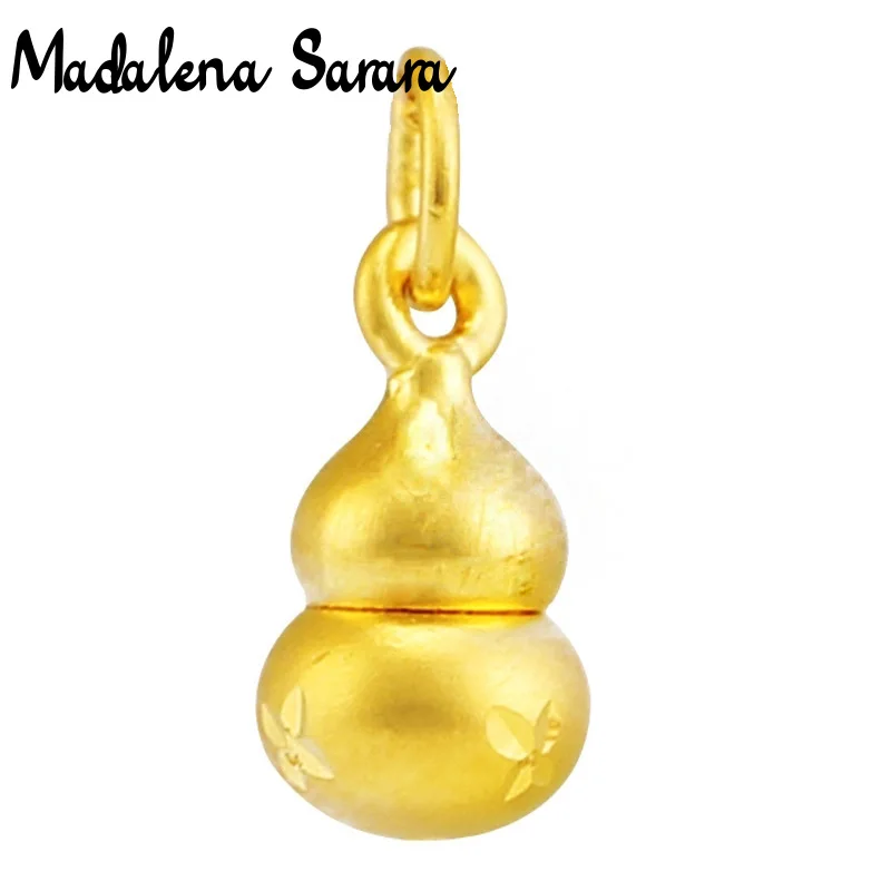 MADALENA SARARA Золотая Тыква кулон Мини 24k ожерелье из чистого золота 9999 золото