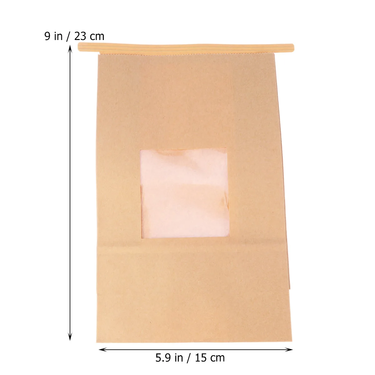 50 шт коричневый крафт бумажный пакет самозапечатывающийся с открытым окном