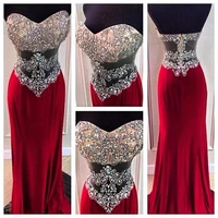 mermaid prom dresses 2020 sweetheart sleeveless backless low zipper sweep train crystal with chiffon sexy formal evening dresses