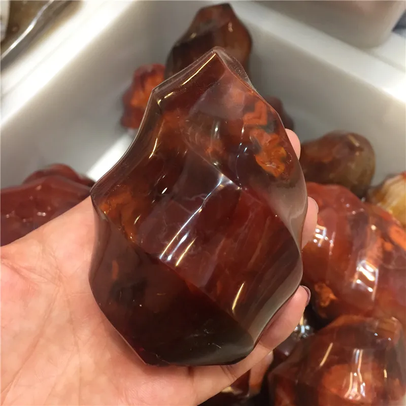 100% Natural Red Agate Crystal Flame Shape Standing Stone Carnelian Torches Gemstone Gifts Decoration | Дом и сад