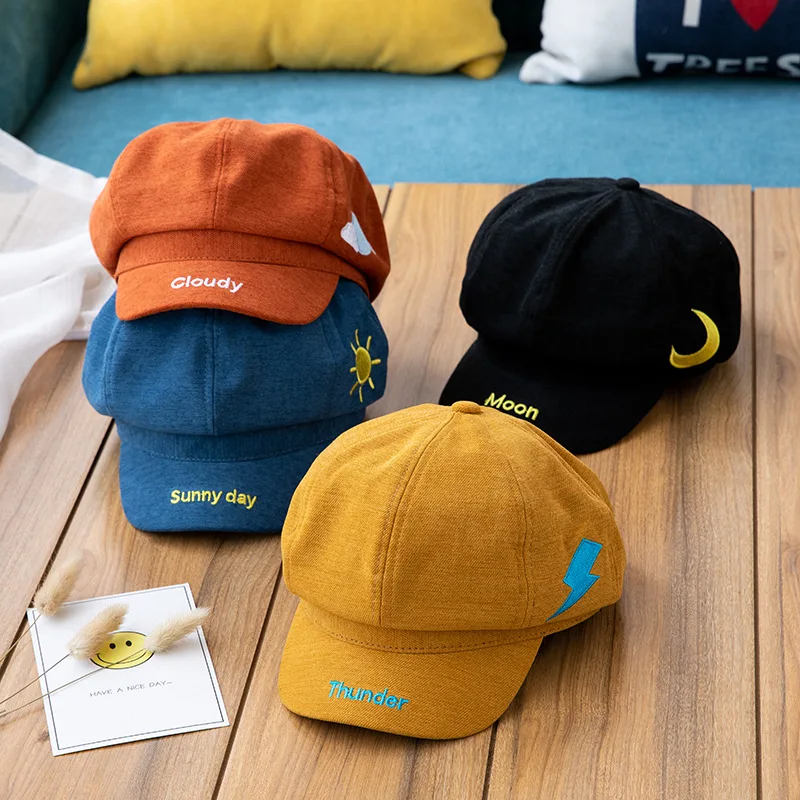 LDSLYJR стиль сплошной цвет погода вышивка утка язык Берет простой Повседневный