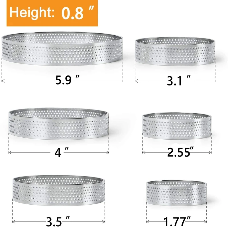 6 различных размеров Tart кольцо Нижняя башня пирог формы выпечки инструменты