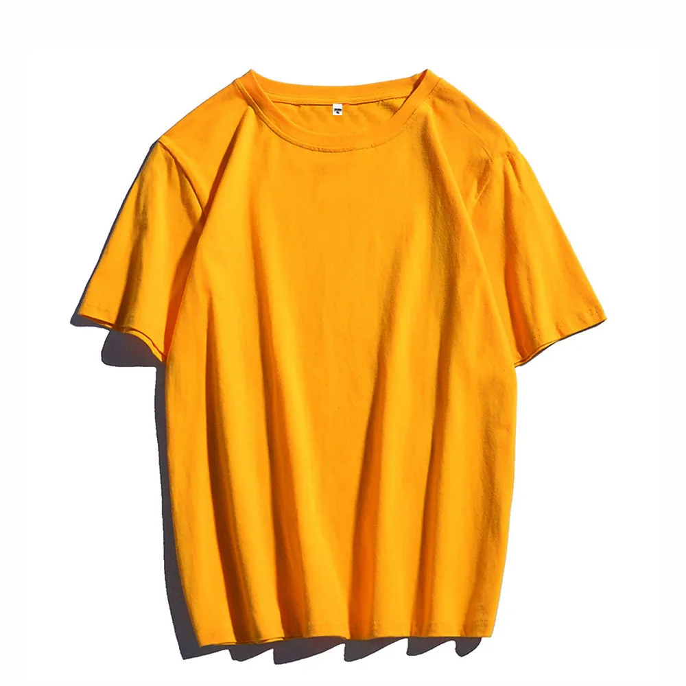 

2021 Summer New 100% Cotton Soft Mens T Shirts Casual Short Sleeve O-Neck Regular Fit Black White Yellow Basic Tops Tees M-4XL