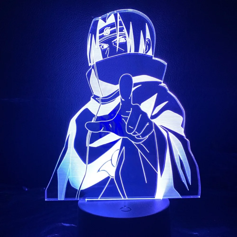 Uchiha Светодиодный ночной Светильник аниме «Наруто» для детей с героями мультфильмов Какаси из аниме «Как у героя мультфильма Саскэ Сакура японское аниме Манга дружбы комиксов Сенсор лампа Ночной светильник 3d лампа - Испускаемый цвет: Uchiha