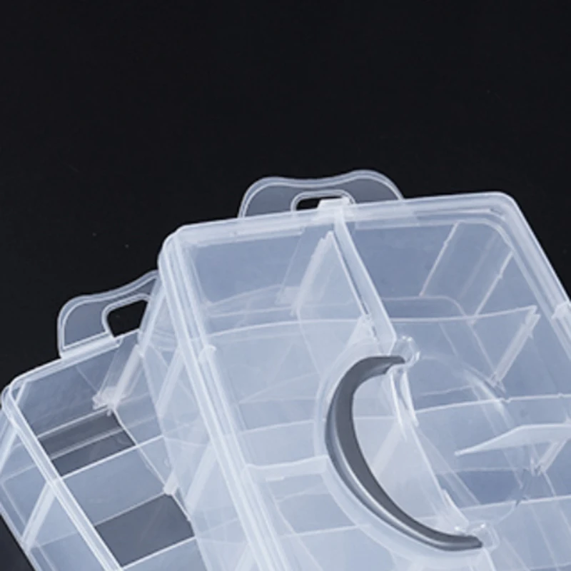 

LUDA Storage Box with Carrying Handle "Storage Box with 17 Compartments 23.1 x 15.6 x 18.5cm" Transparent