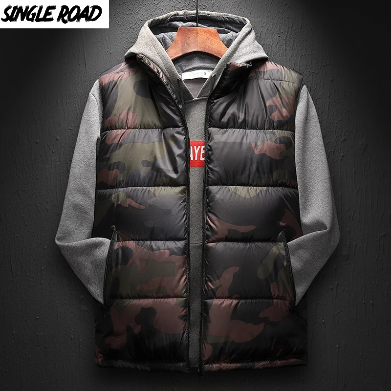 SingleRoad зимний мужской жилет 2019 камуфляж бодиутеплитель без рукавов куртка