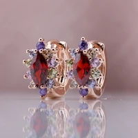 oujiaya new drop earrings 585 rose gold natural zircon horse eye shape women dangle earrings exquisite wedding party jewelry a43