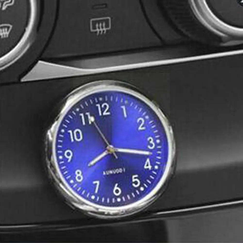 

White Car Clock Luminous Mini Automobiles Internal Clocks Styling Watch Quartz Mechanics Stick-On Accessories Digital Autom K9D7