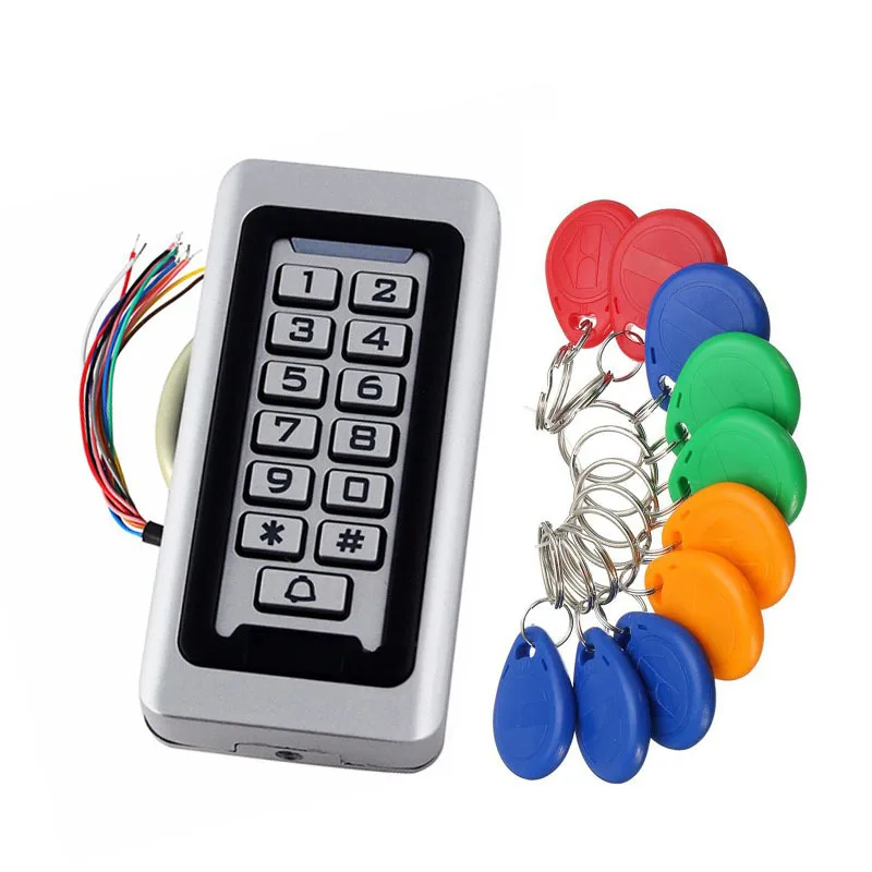 Автономный контроллер доступа KINJOIN с 10 шт. брелоков EM клавиатура управления RFID