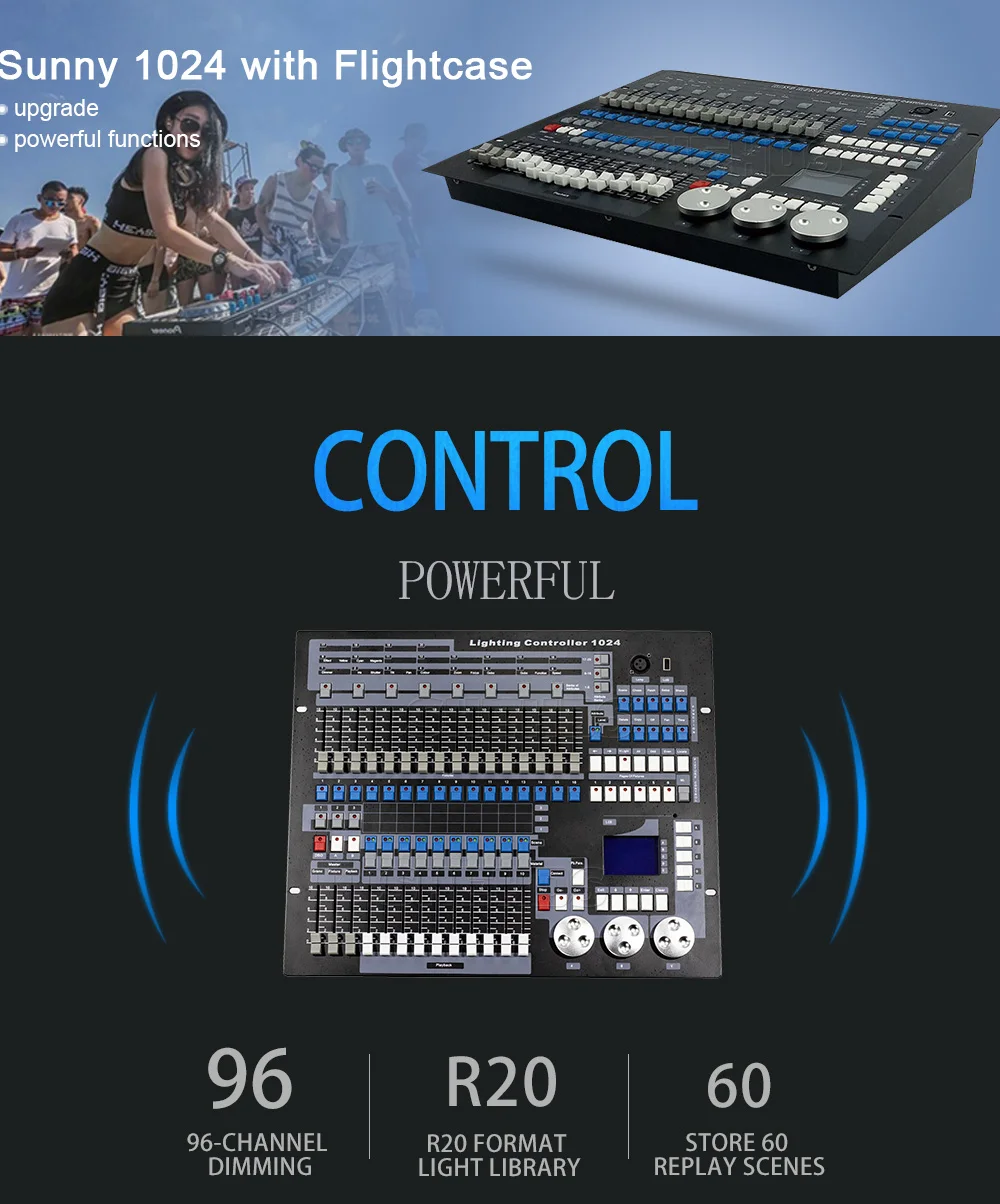 1024 контроллер кейс для полета DMX 512 консоль для движущихся головок Led Par профессиональное освещение сцены DJ свет для дискотеки омывающая точечная