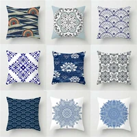 vintage blue and white porcelain printed cushion cover square 4545 cm hinese style sofa pillow case home car chair decorative c
