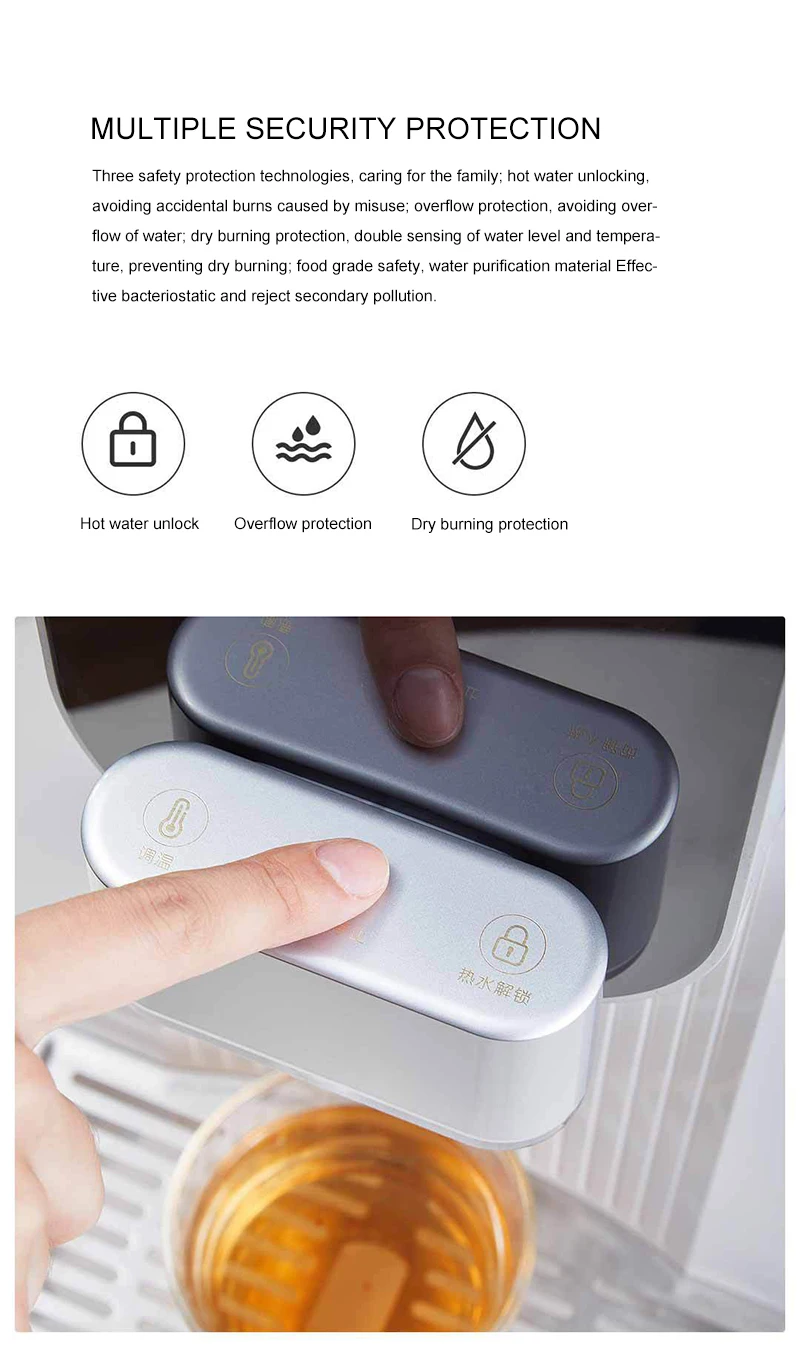Xiaomi Интеллектуальный очиститель воды обратный осмос большой емкости резервуар для воды несколько фильтрации горячей воды интеллектуальный дисплей