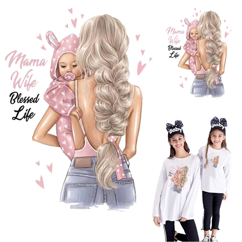 Девочки для переноса утюгом термо Стикеры одежды патчи в полоску с героями