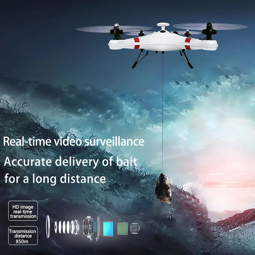 IDEAFLY Poseidon Pro Drone с камерой 1080P 1,5 кг приманка для рыбалки Радиоуправляемый квадрокоптер 850 м 5 г Wi-Fi передача для рыбалки gps позиционирование