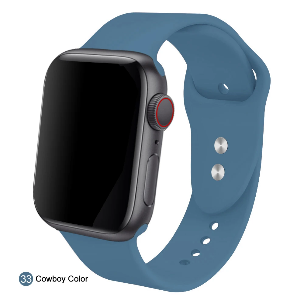 Мягкий силиконовый сменный спортивный ремешок для 38 мм Apple Watch Series1 2 3 4 5 42 мм ремешок для наручных браслетов для iWatch Sports Edition - Цвет ремешка: Denim Blue