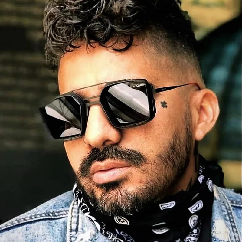 

2021 Fashion Unique Alloy Square SteamPunk Style Sunglasses Women Men Vintage Luxury Brand Sun Glasses UV400 Hip Hop Punk Shades