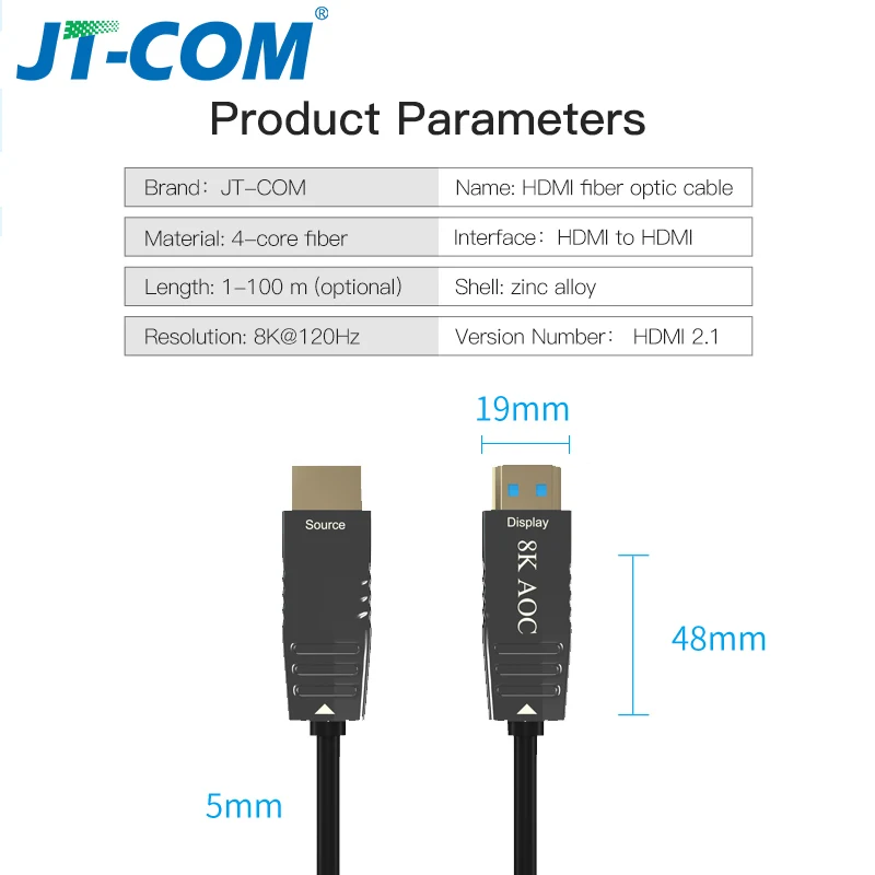 8K кабель 2 1 120 Гц 48Gbs оптического волокна совместимому с HDMI 0 ультра высокой