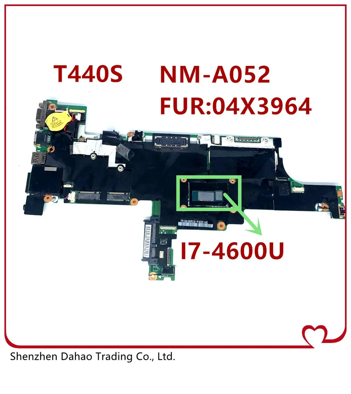 

CPU i7-4600U For Lenovo Thinkpad T440S notebook motherboard 4GB RAM VILT0 NM-A052 04X3964 04X3960 04X3963 04X3965 100% working