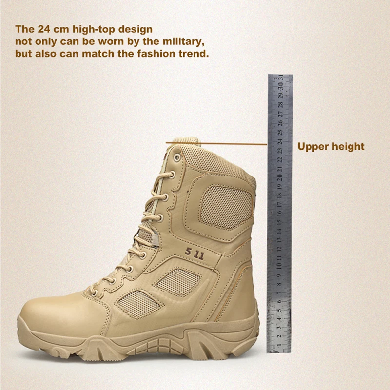 

New Men's Military Boots High Top Outdoor Hiking Shoes Men Anti-collision Quality Army Tactical Boots