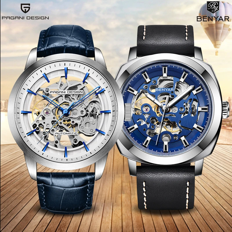 

PAGANI DESIGN Set Men's Mechanical Watches Hollow Tourbillon Automatic Wristwatches Mens Business Sport Watch Reloj hombres 2020
