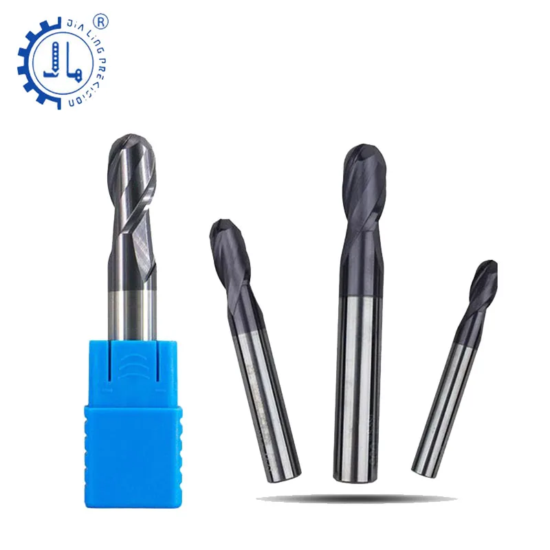 Концевые фрезы HRC55 твердосплавные с 2 зубьями и шариковым носом для фрезерования