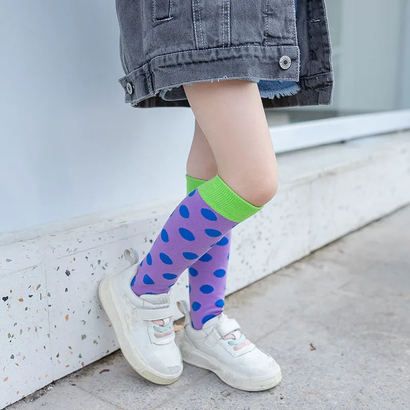 

Baby Children Knee High Long Soft Socks Spring Autumn Fashion Print Stockings for 2-12Y Girl Kid Toddlers Boy Dots Stuff Clothes