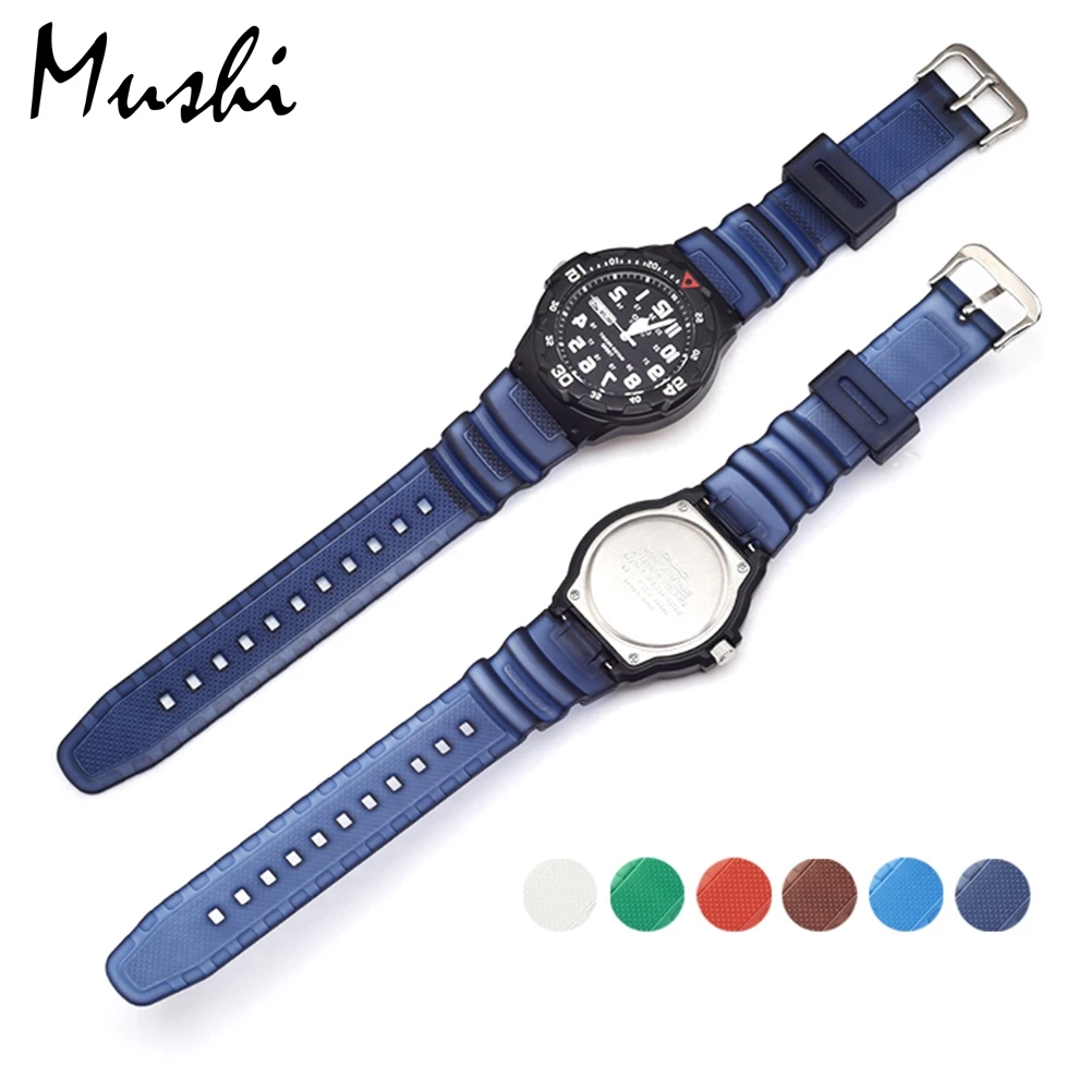 Резиновый ремешок для Casio PGR 270/ 270 1/ MRW 200H силиконовый часов с пряжкой черный
